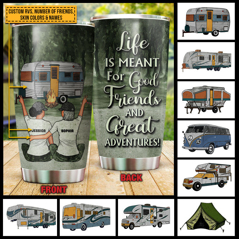Personalized Camping Bestie Life Is Meant Custom Tumbler