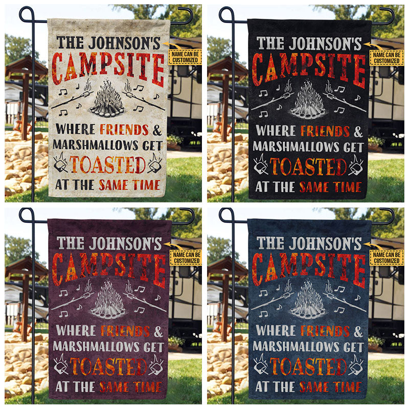 Personalized Camping Campsite Get Toasted Custom Flag