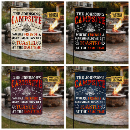 Personalized Camping Campsite Get Toasted Custom Flag