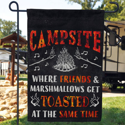 Personalized Camping Campsite Get Toasted Custom Flag