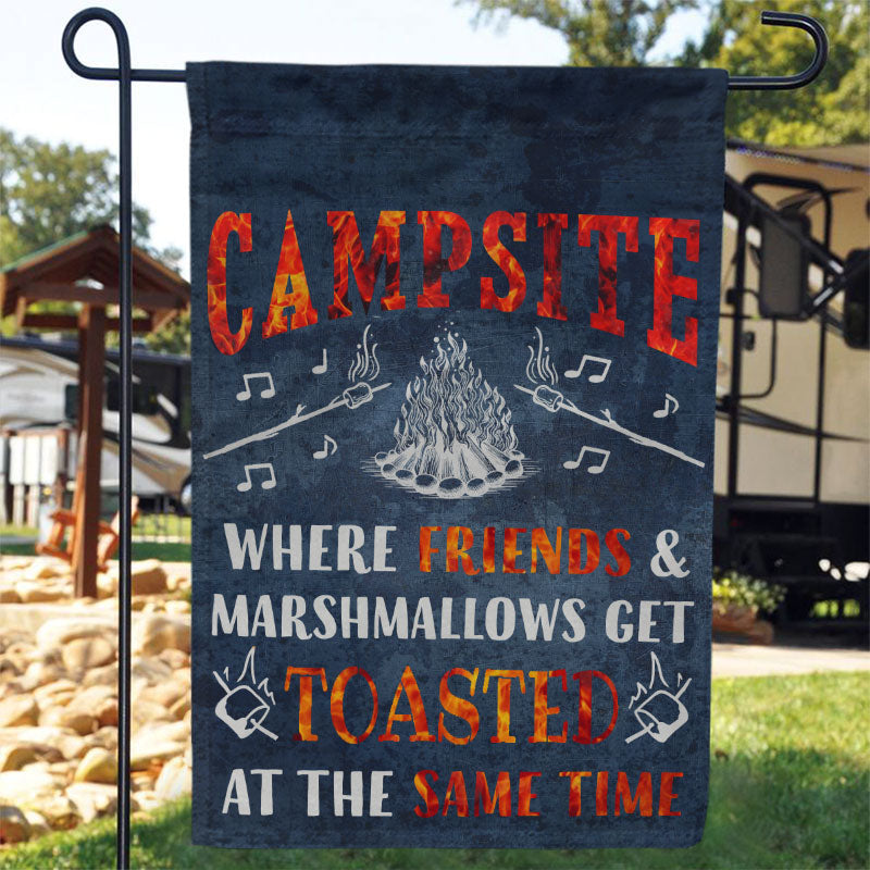 Personalized Camping Campsite Get Toasted Custom Flag