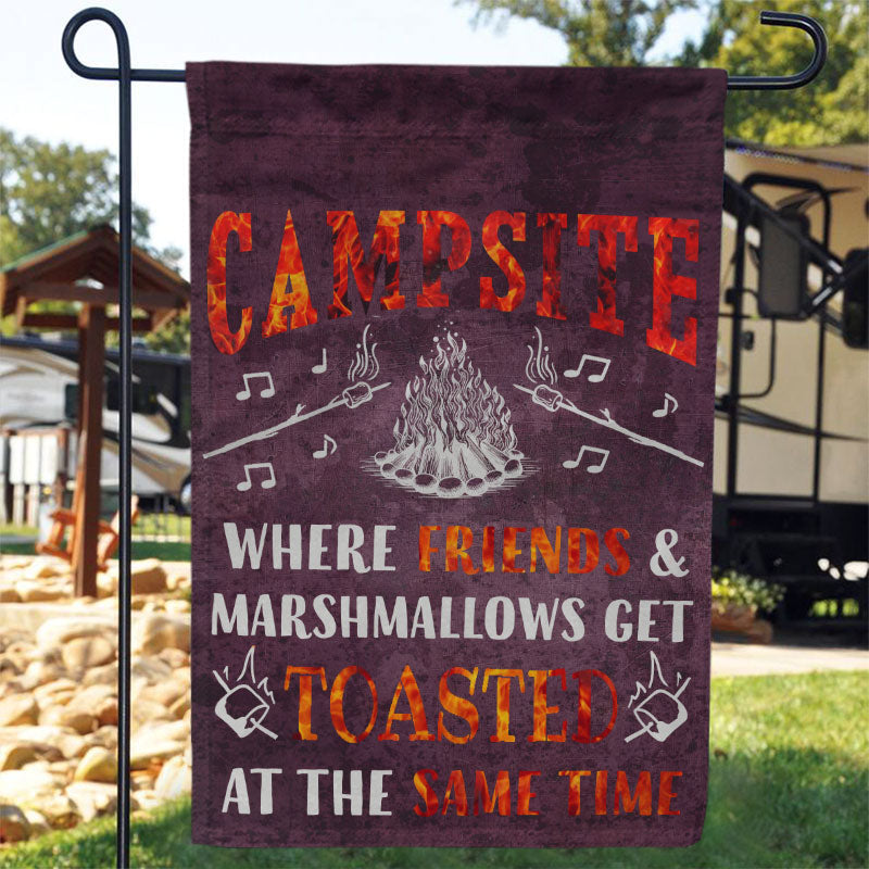 Personalized Camping Campsite Get Toasted Custom Flag