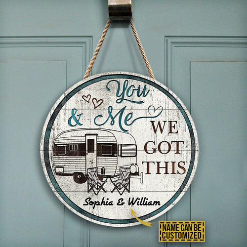 Personalized Camping Chair You And Me Customized Wood Circle Sign