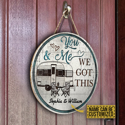 Personalized Camping Chair You And Me Customized Wood Circle Sign