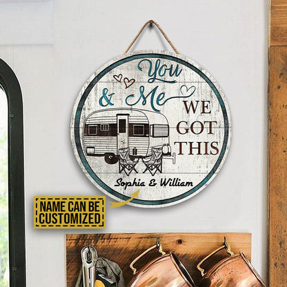 Personalized Camping Chair You And Me Customized Wood Circle Sign