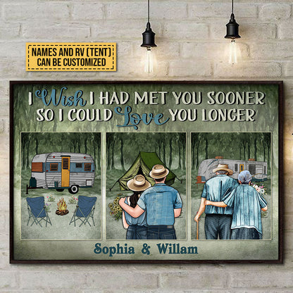 Personalized Camping Couple Met You Sooner Custom Poster