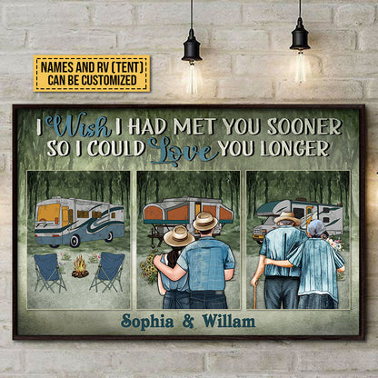 Personalized Camping Couple Met You Sooner Custom Poster