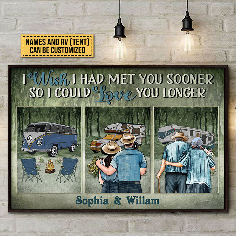 Personalized Camping Couple Met You Sooner Custom Poster
