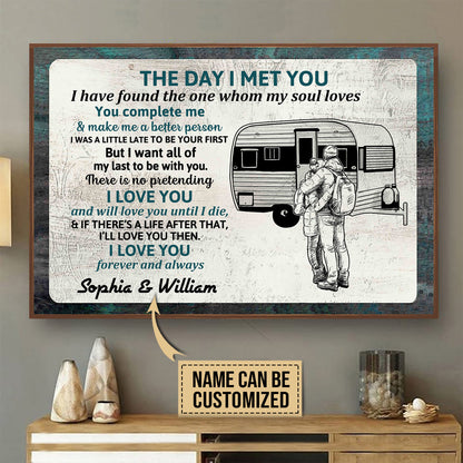 Personalized Camping Couple The Day I Met Customized Poster