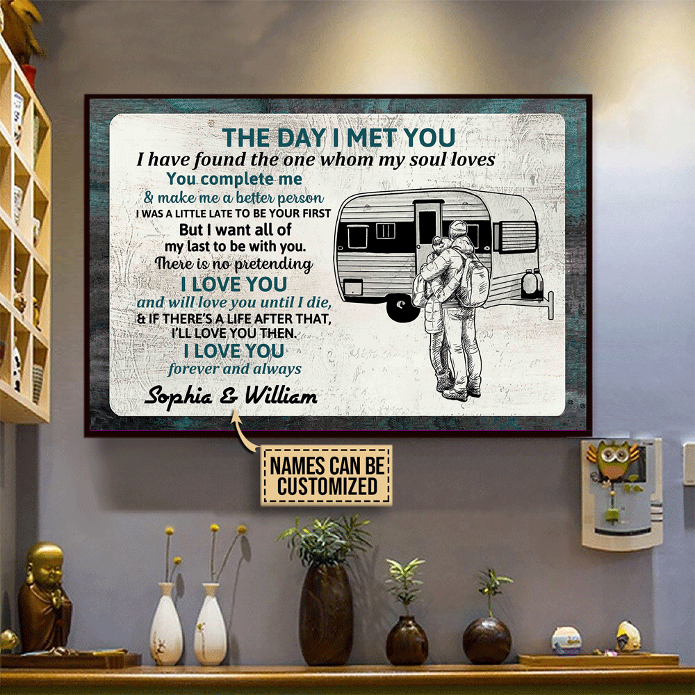 Personalized Camping Couple The Day I Met Customized Poster