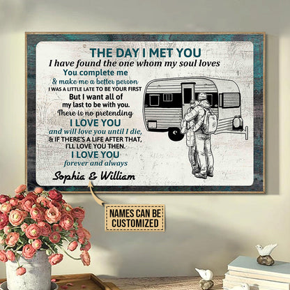 Personalized Camping Couple The Day I Met Customized Poster