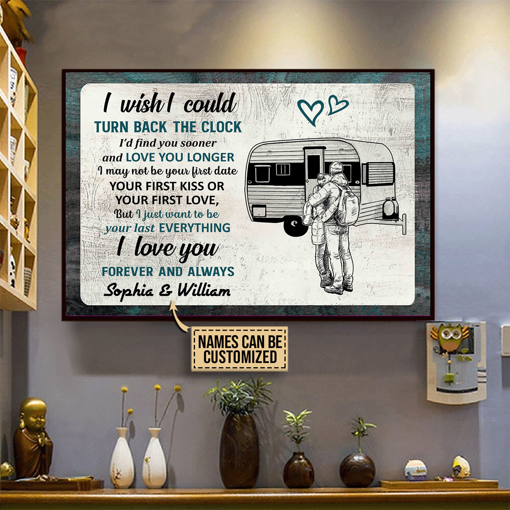 Personalized Camping Couple Turn Back The Clock Customized Poster
