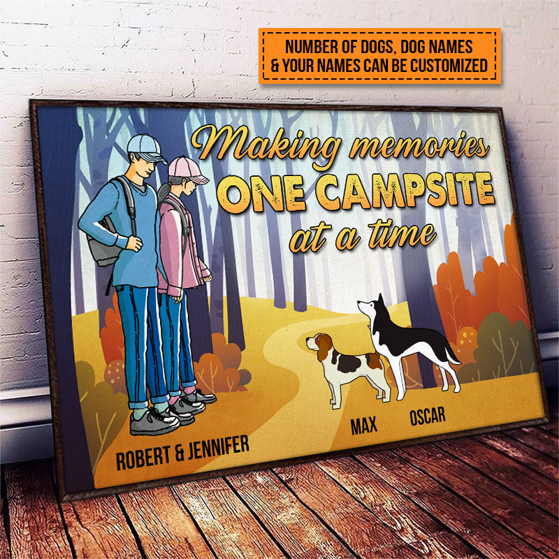 Personalized Camping Couple With Dogs Making Memories Custom Poster