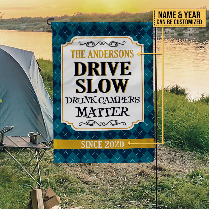 Personalized Camping Drive Slow Custom Flag