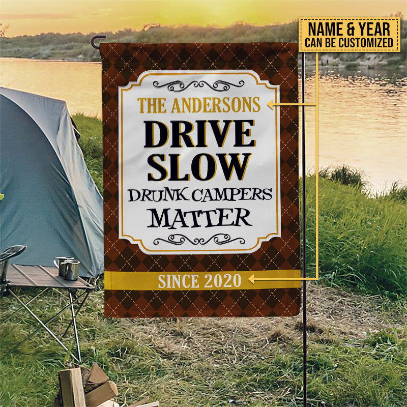 Personalized Camping Drive Slow Custom Flag