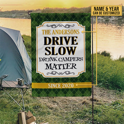 Personalized Camping Drive Slow Custom Flag