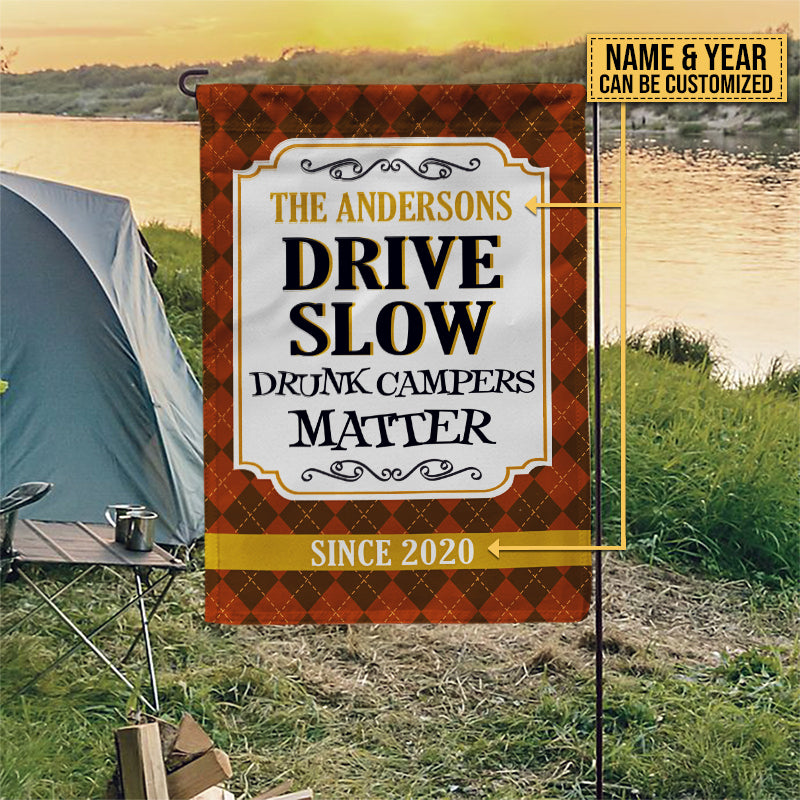 Personalized Camping Drive Slow Custom Flag