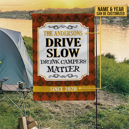 Personalized Camping Drive Slow Custom Flag