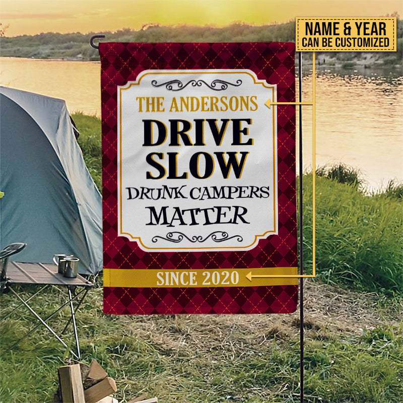 Personalized Camping Drive Slow Custom Flag