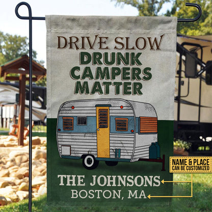 Personalized Camping Drive Slow Customized Flag