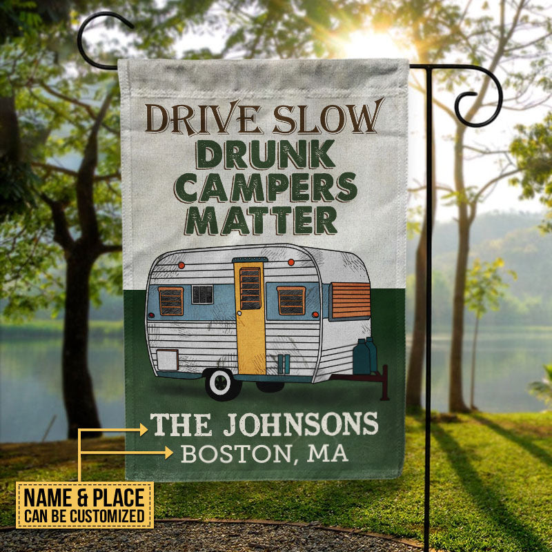 Personalized Camping Drive Slow Customized Flag