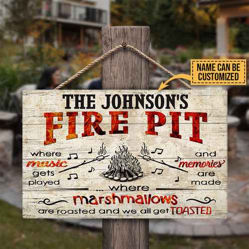 Personalized Camping Fire Pit Get Toasted Custom Wood Rectangle Sign