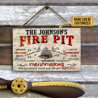 Personalized Camping Fire Pit Get Toasted Custom Wood Rectangle Sign