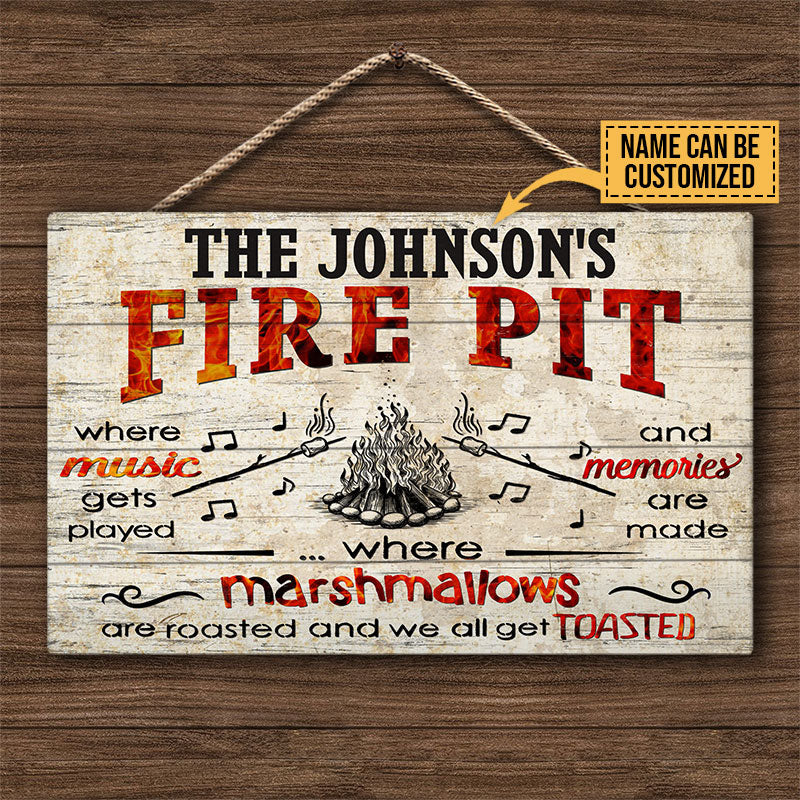 Personalized Camping Fire Pit Get Toasted Custom Wood Rectangle Sign