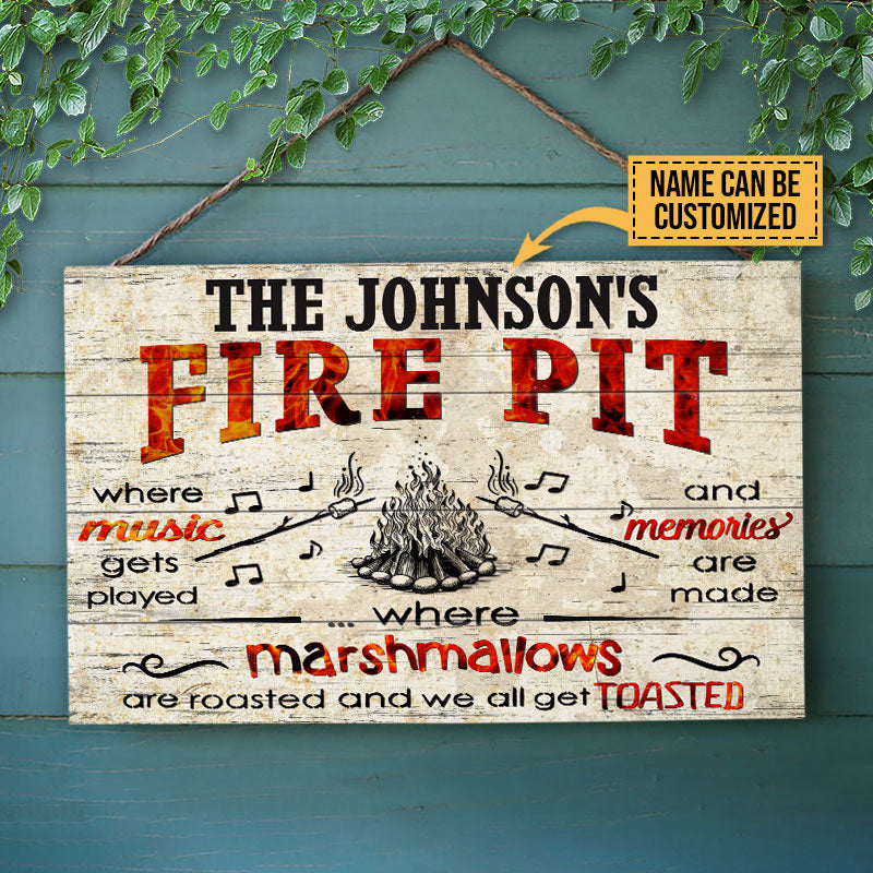 Personalized Camping Fire Pit Get Toasted Custom Wood Rectangle Sign