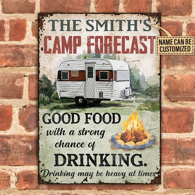 Personalized Camping Forecast Customized Classic Metal Signs