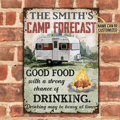 Personalized Camping Forecast Customized Classic Metal Signs