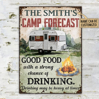 Personalized Camping Forecast Customized Classic Metal Signs