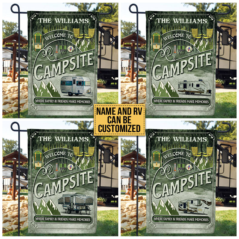 Personalized Camping Forest Welcome To Campsite Custom Flag