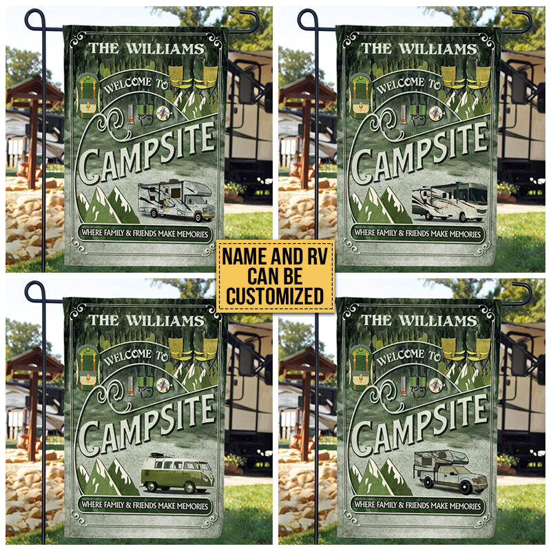 Personalized Camping Forest Welcome To Campsite Custom Flag