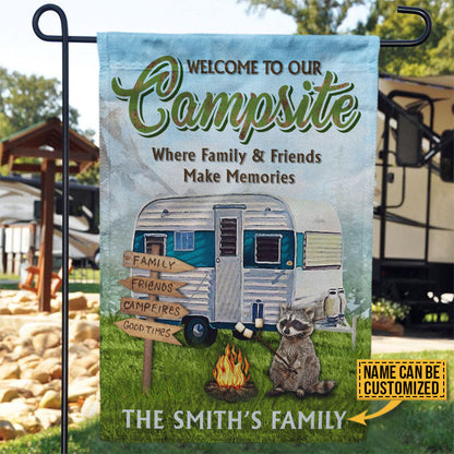 Personalized Camping Friends Make Memories Customized Flag