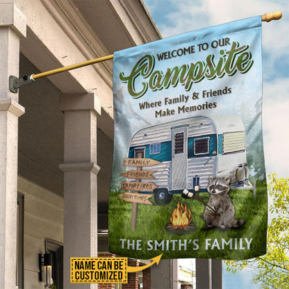 Personalized Camping Friends Make Memories Customized Flag