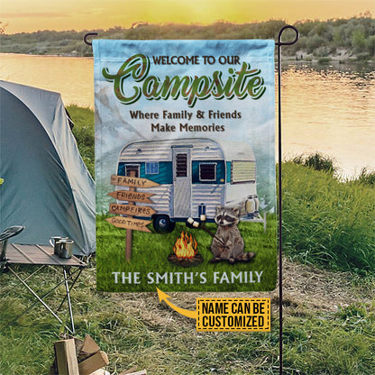 Personalized Camping Friends Make Memories Customized Flag