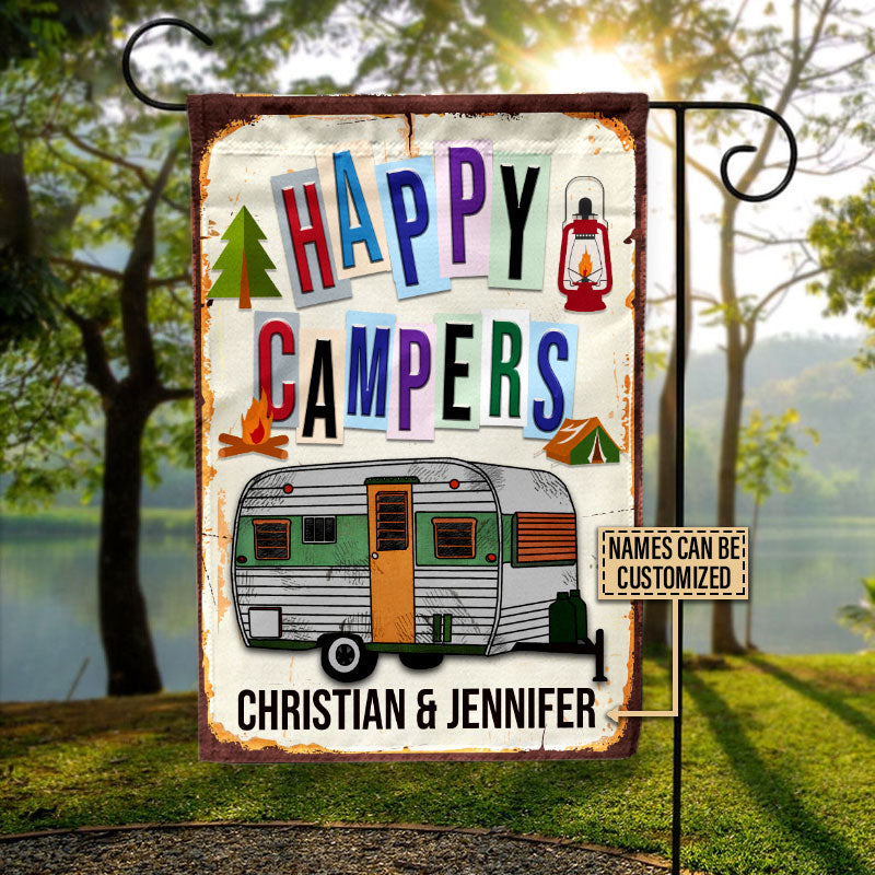 Personalized Camping Happy Campers Custom Flag