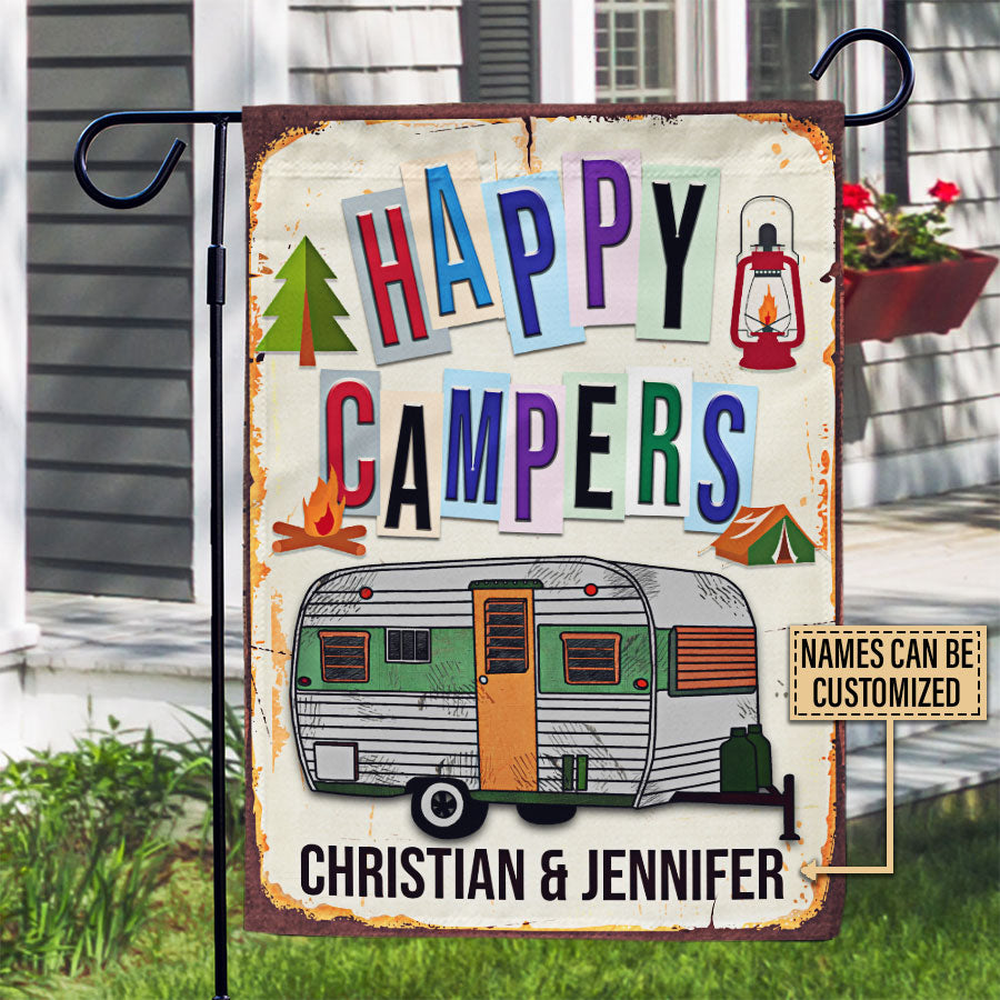 Personalized Camping Happy Campers Custom Flag