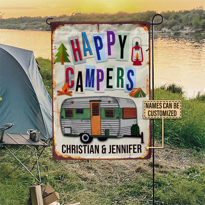 Personalized Camping Happy Campers Custom Flag