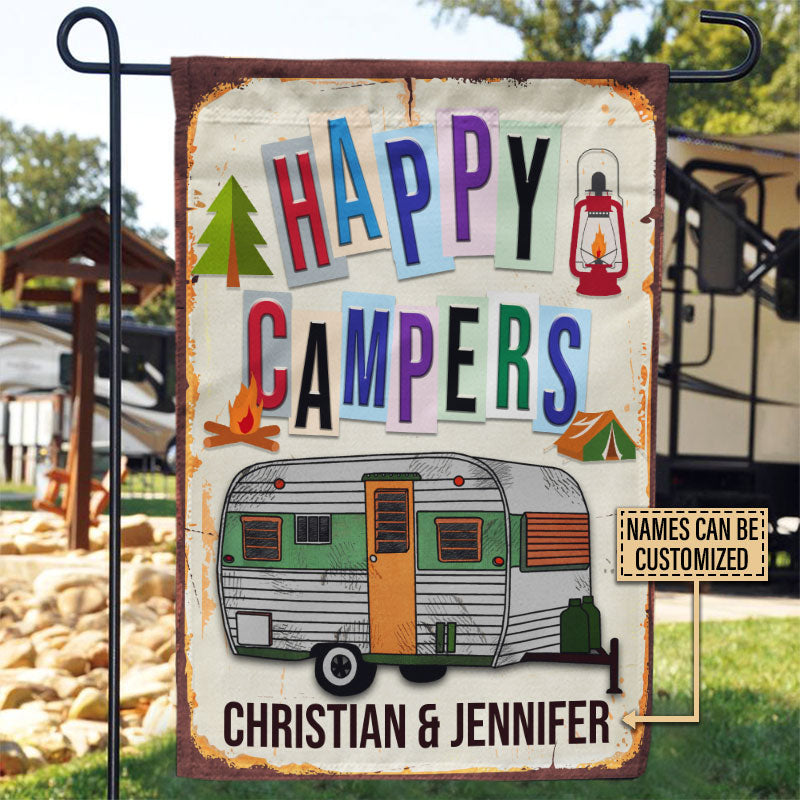 Personalized Camping Happy Campers Custom Flag