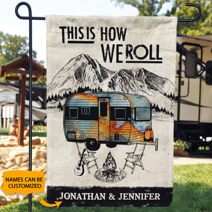 Personalized Camping How We Roll Customize Flag
