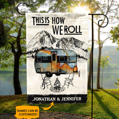 Personalized Camping How We Roll Customize Flag