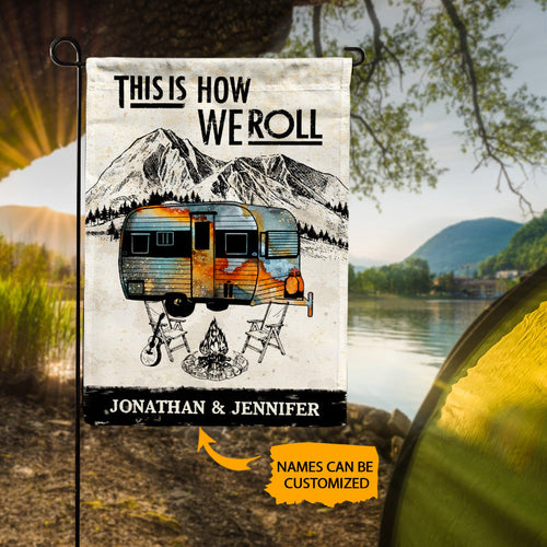 Personalized Camping How We Roll Customize Flag
