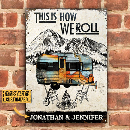 Personalized Camping How We Roll Customized Classic Metal Signs