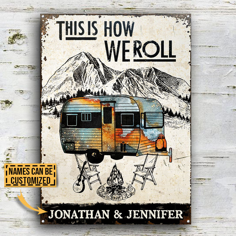 Personalized Camping How We Roll Customized Classic Metal Signs