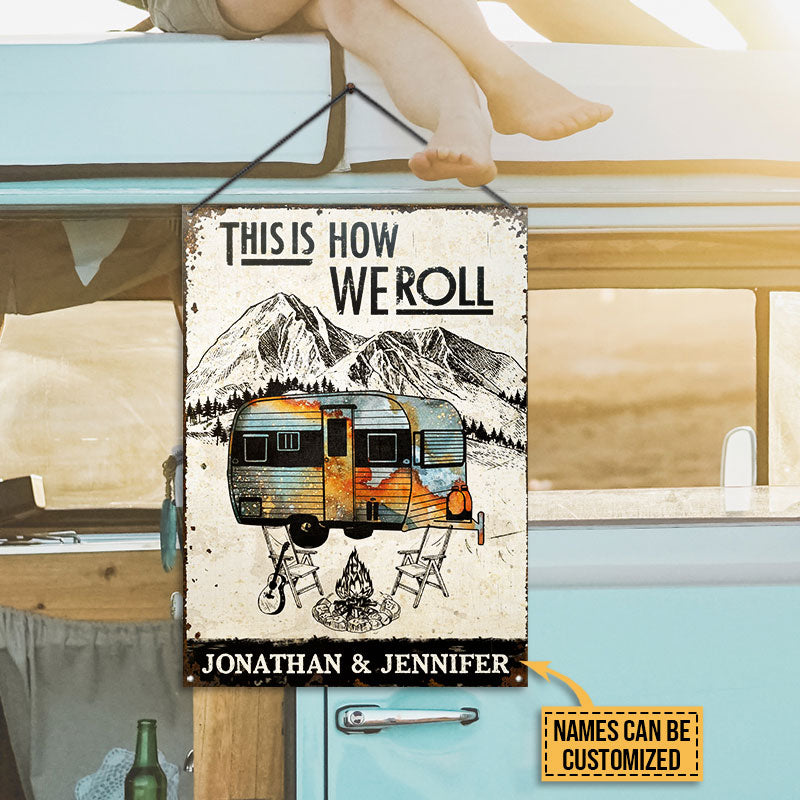 Personalized Camping How We Roll Customized Classic Metal Signs
