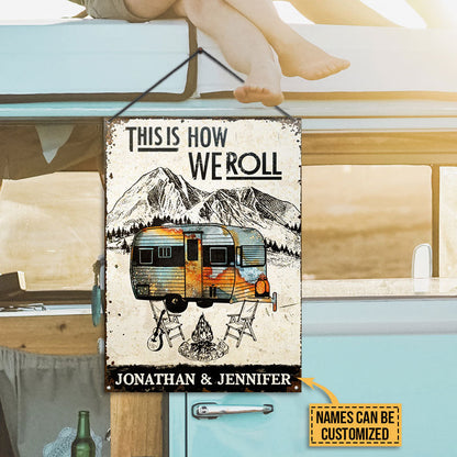 Personalized Camping How We Roll Customized Classic Metal Signs