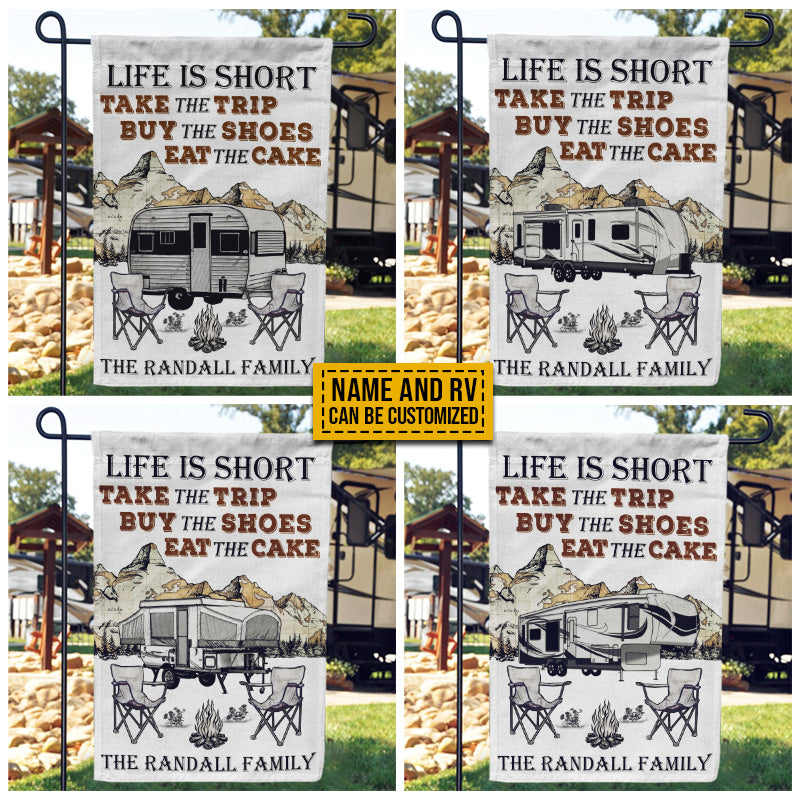 Personalized Camping Life Is Short Custom RV Customized Flag
