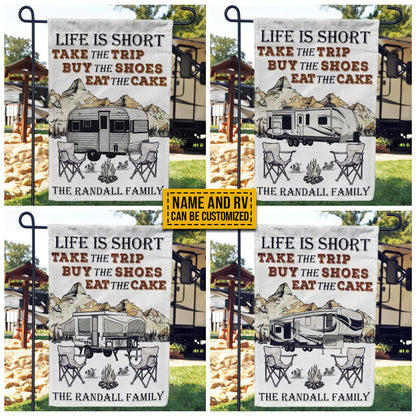 Personalized Camping Life Is Short Custom RV Customized Flag